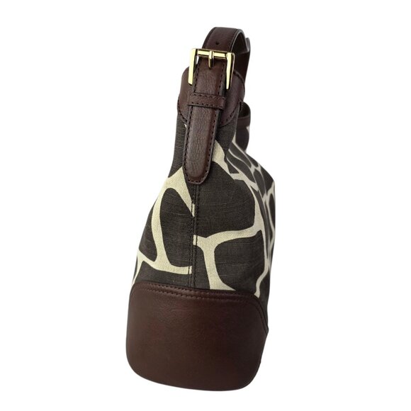 Michael Kors Handbag Giraffe Print Brown & Cream Canvas Handbag 13"x11"x6" - Picture 3 of 8